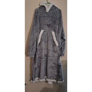 Bedsure Long Sherpa Wearable Blanket Cozy Plush Throw 59x34 Grey NEW